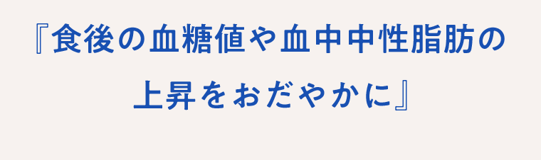 食後の血糖値や血中中性脂肪の上昇をおだやかに