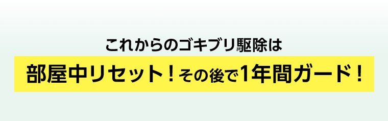 これからのゴキブリ駆除は部屋中リセット！その後で1年間ガード！