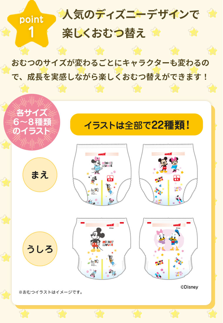 人気のディズニーデザインで楽しくおむつ替え