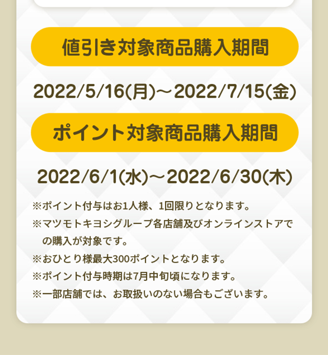 ポイント対象商品購入期間