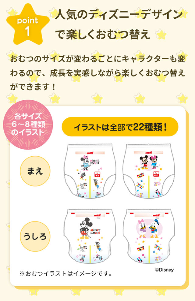 人気のディズニーデザインで楽しくおむつ替え