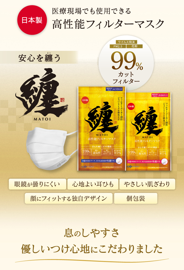 医療現場でも使用できる高性能フィルターマスク