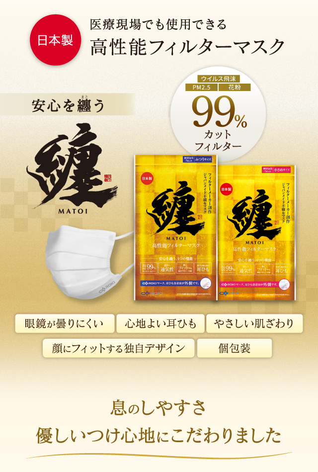 医療現場でも使用できる高性能フィルターマスク
