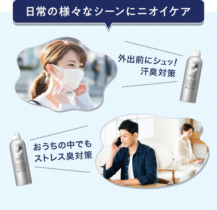 日常の様々なシーンにニオイケア
