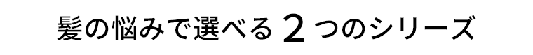 髪の悩みで選べる２つのシリーズ