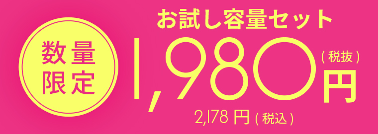 数量限定 お試し容量セット 1,980円（税抜）
