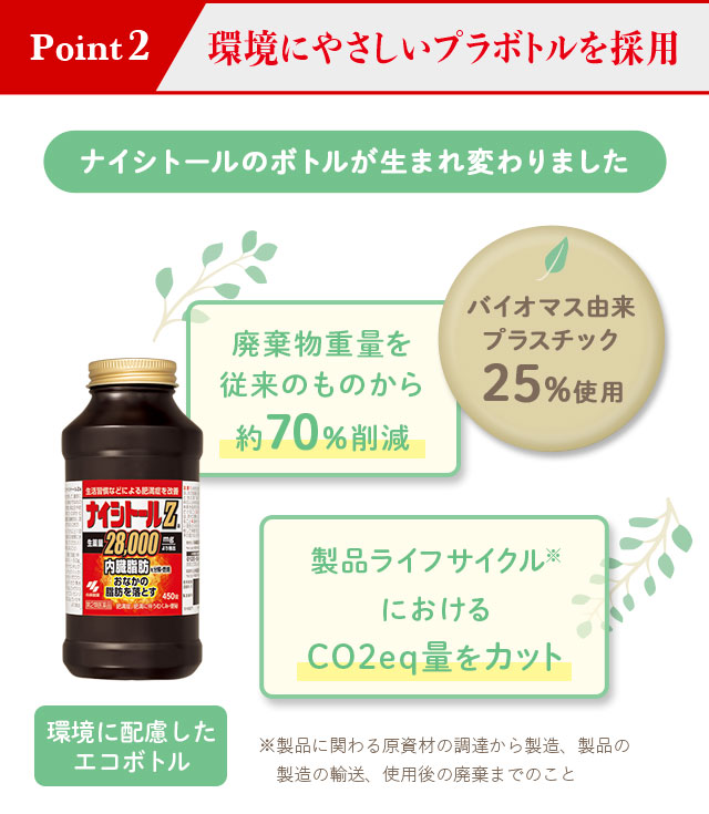 環境にやさしいプラボトルを採用