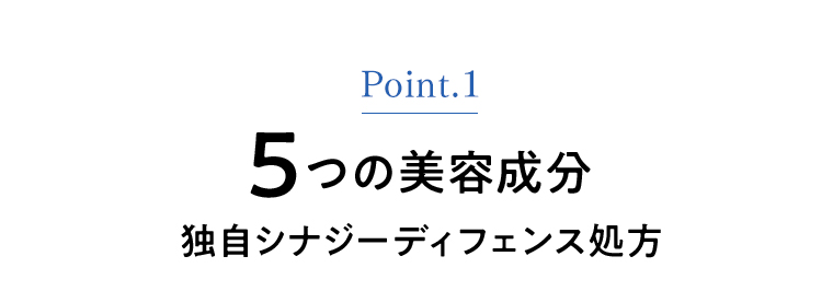 Point.1 ５つの美容成分 独自のシナジーディフェンス処方