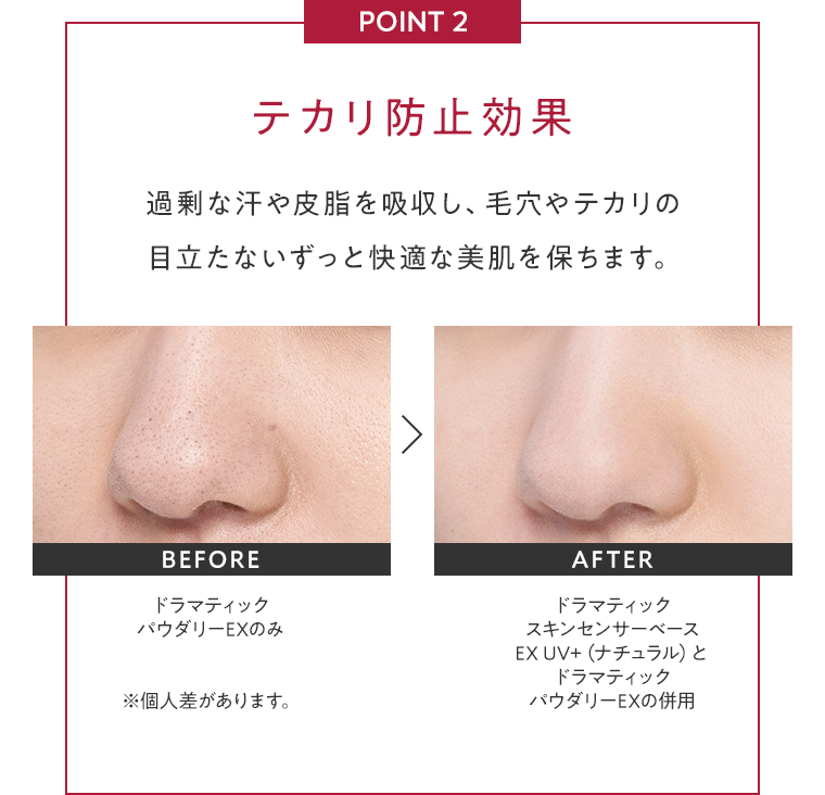 POINT 2 テカリ防止効果