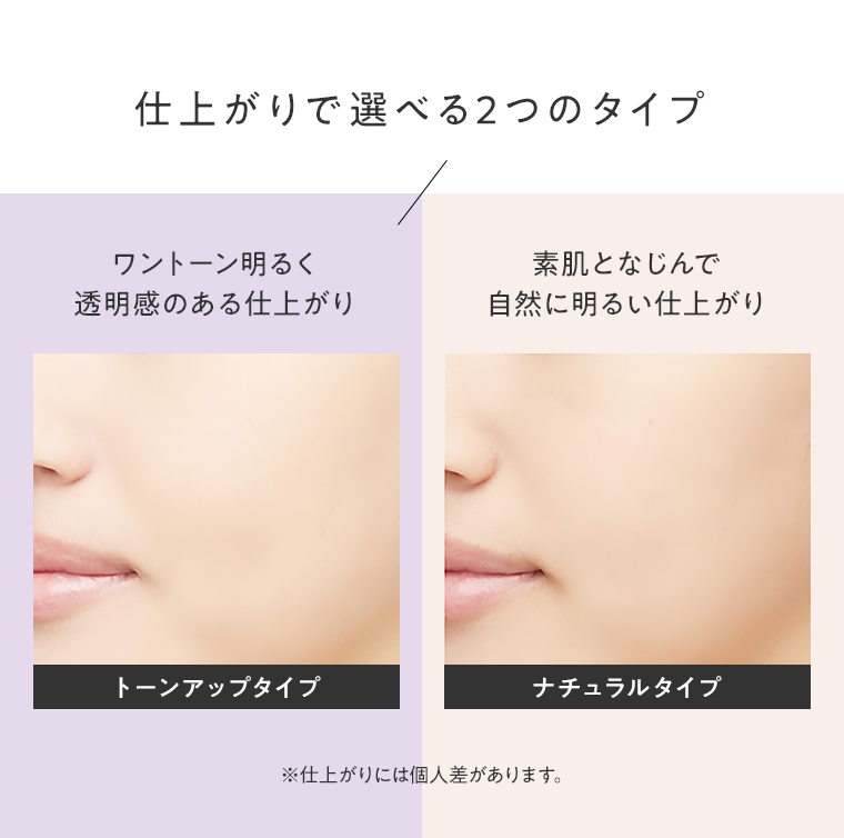 仕上がりで選べる２つのタイプ