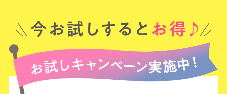 今お試しするとお得♪お試しキャンペーン実施中！