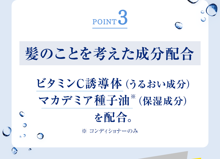 POINT3 髪のことを考えた成分配合