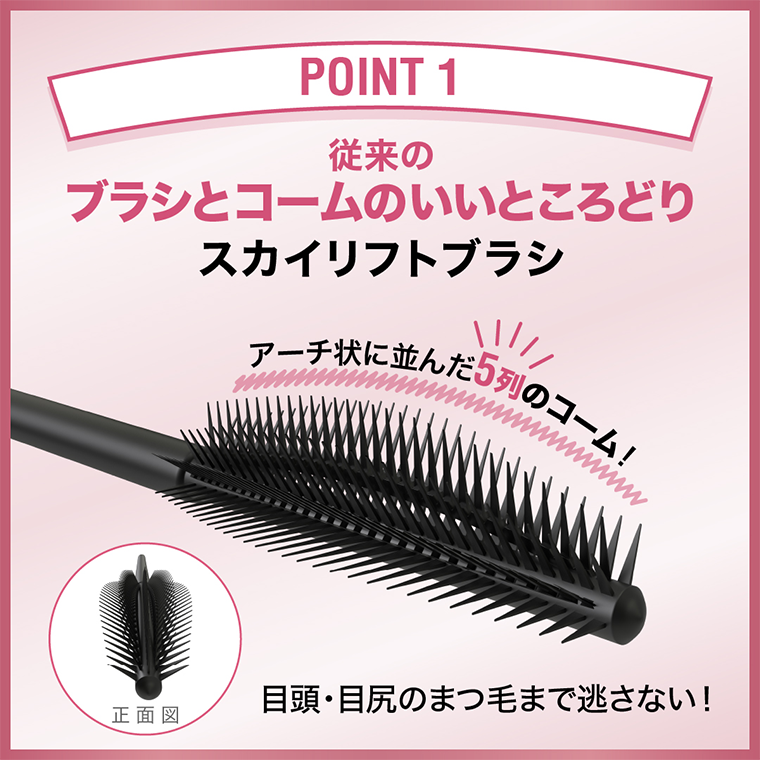 POINT1 従来のブラシとコームのいいところどり　スカイリフトブラシ