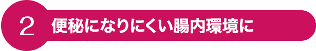 2 便秘になりにくい腸内環境に