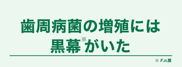 歯周病菌の増殖には黒幕（※）がいた　※F.n.菌