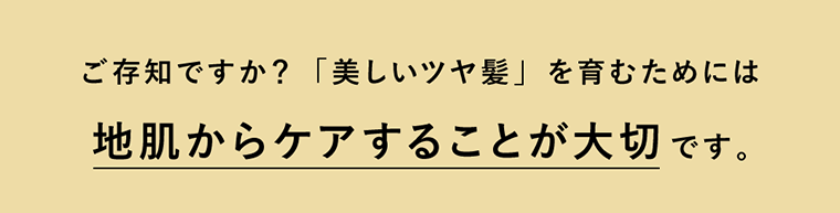 ご存知ですか？「美しいツヤ髪」を育むためには地肌からケアすることが大切です。