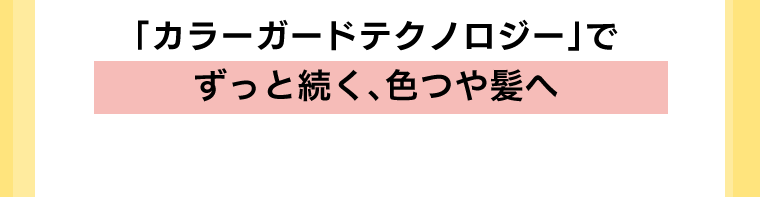 「カラーガードテクノロジー」でずっと続く、色つや髪へ
