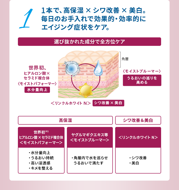 1　効果的・効率的にエイジング症状をケア。