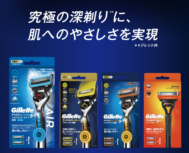 究極の深剃り＊＊に、肌へのやさしさを実現 ＊＊ジレット内