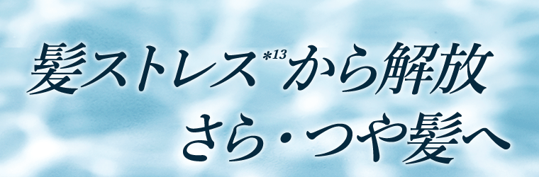 髪ストレス（*13）から開放　さら・つや髪へ