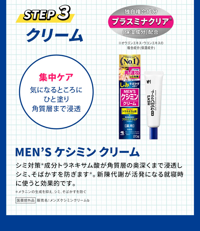 STEP3　クリーム　メンズケシミンクリーム