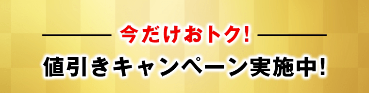 今だけおトク!　値引きキャンペーン実施中!