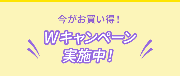 今がお買い得！Wキャンペーン実施中！