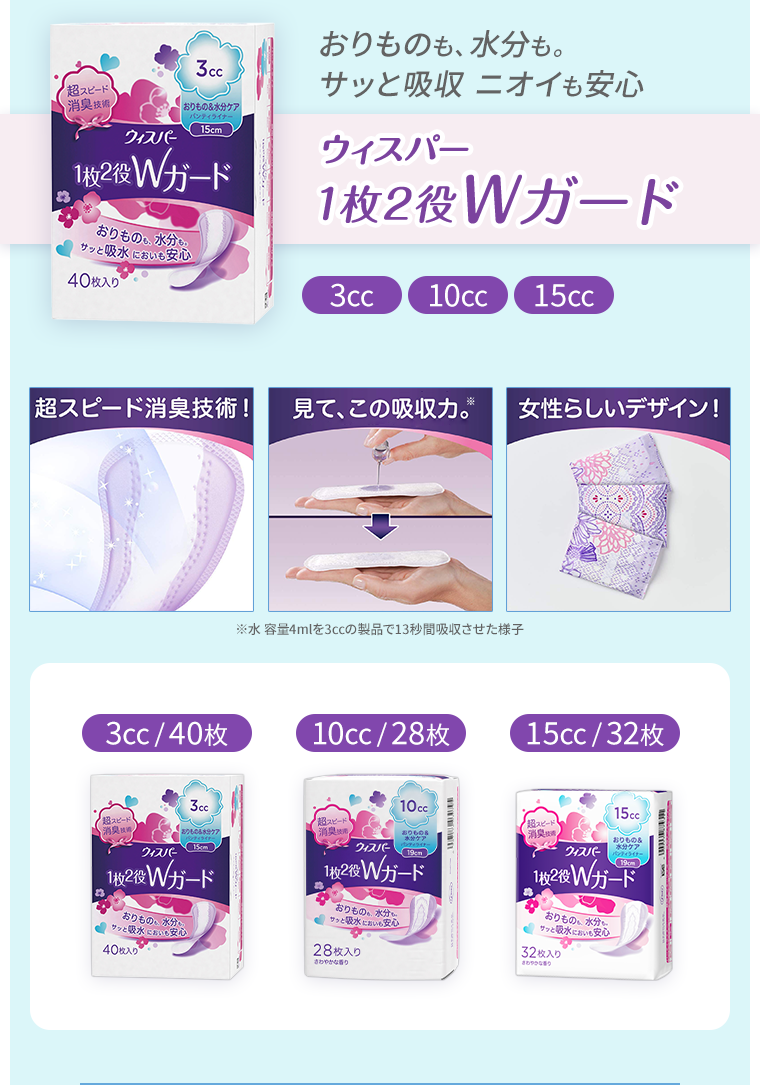 ウィスパー1枚2役Wガード