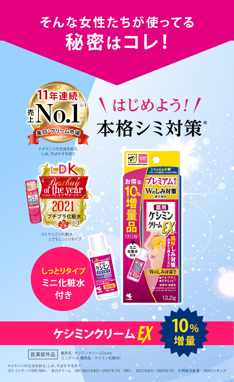そんな女性たちが使ってる 秘密はコレ！はじめよう！本格シミ対策