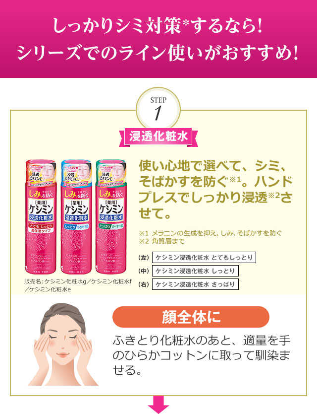 しっかりシミ対策するなら！シリーズでのライン使いがおすすめ！