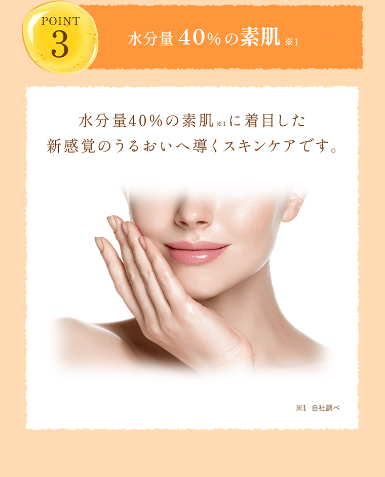 POINT3 水分量40％の素肌