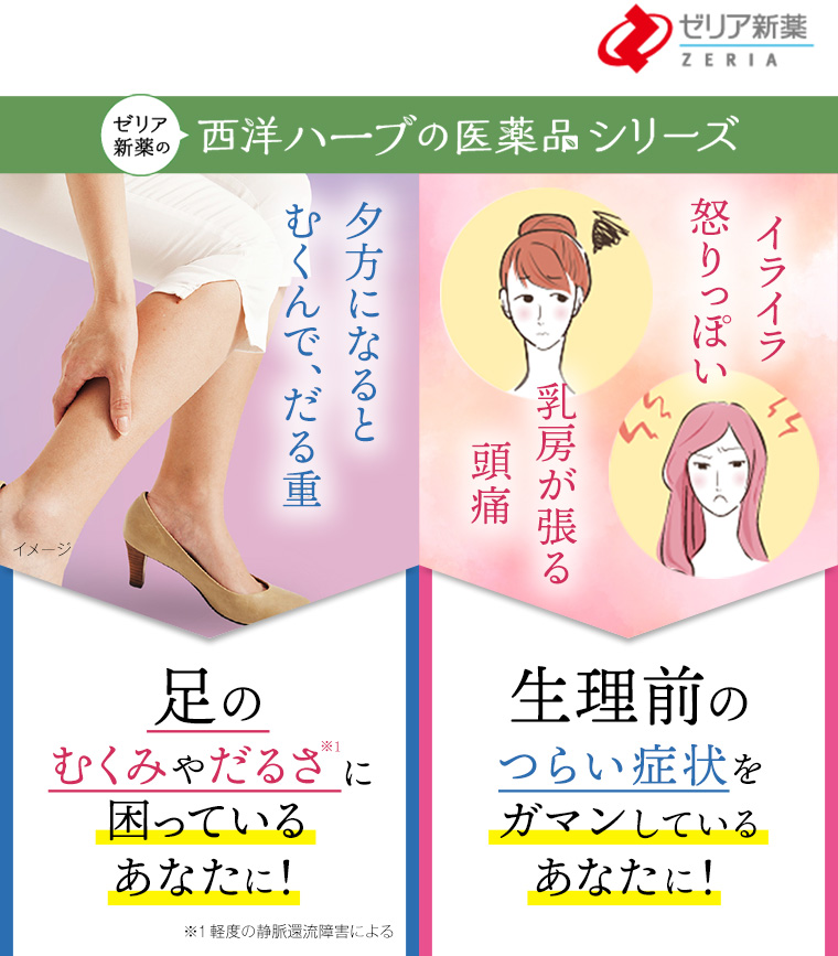 ゼリア新薬の西洋ハーブの医薬品シリーズ
