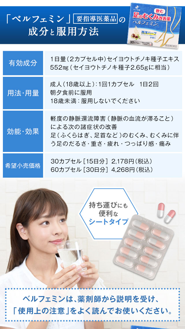 「ベルフェミン」要指導医薬品の成分と服用方法