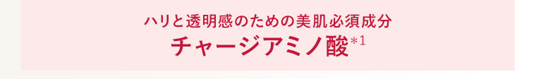ハリと透明感のための美肌必須成分　チャージアミノ酸＊1