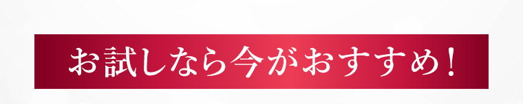 お試しなら今がおすすめ！