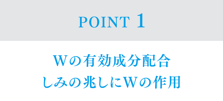 POINT1 Wの有効成分配合しみの兆しにWの作用