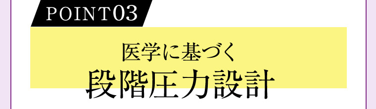 POINT03 医学に基づく段階圧力設計