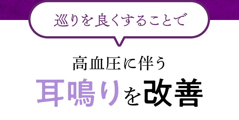 巡りを良くすることで高血圧に伴う耳鳴りを改善