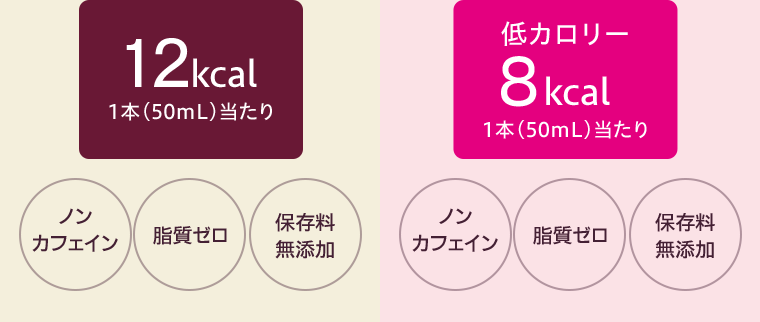 ザ?コラーゲン EXR＜ドリンク＞12kcal1本(50mL)当たり　ザ?コラーゲン＜ドリンク＞低カロリー8kcal1本(50mL)当たり　ノンカフェイン脂質ゼロ保存料無添加