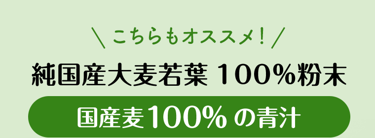こちらもオススメ！純国産大麦若葉100％粉末【国産麦100％の青汁】