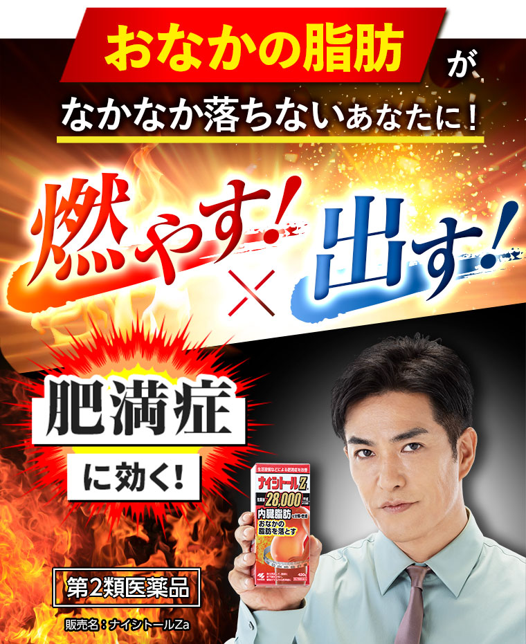 おなかの脂肪がなかなか落ちないあなたに！燃やす！出す！肥満症に効く！