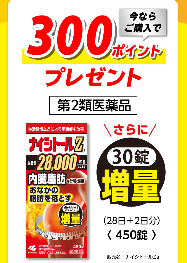 今ならご購入で300ポイントプレゼント　第2医薬品　ナイシトールZ　さらに30錠増量
