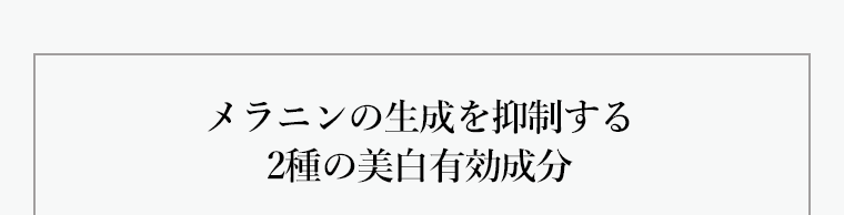 メラニンの生成を抑制する2種の美白有効成分