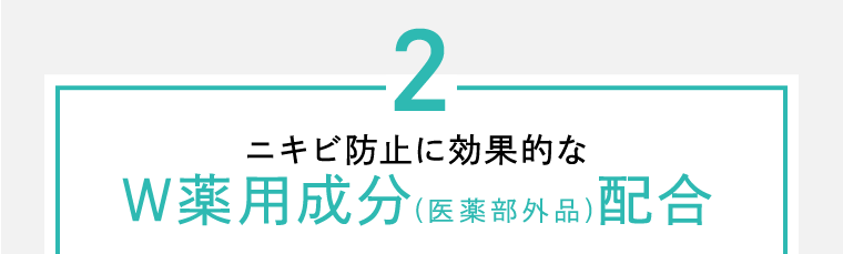 2 ニキビ防止に効果的なW薬用成分 (医薬部外品) 配合