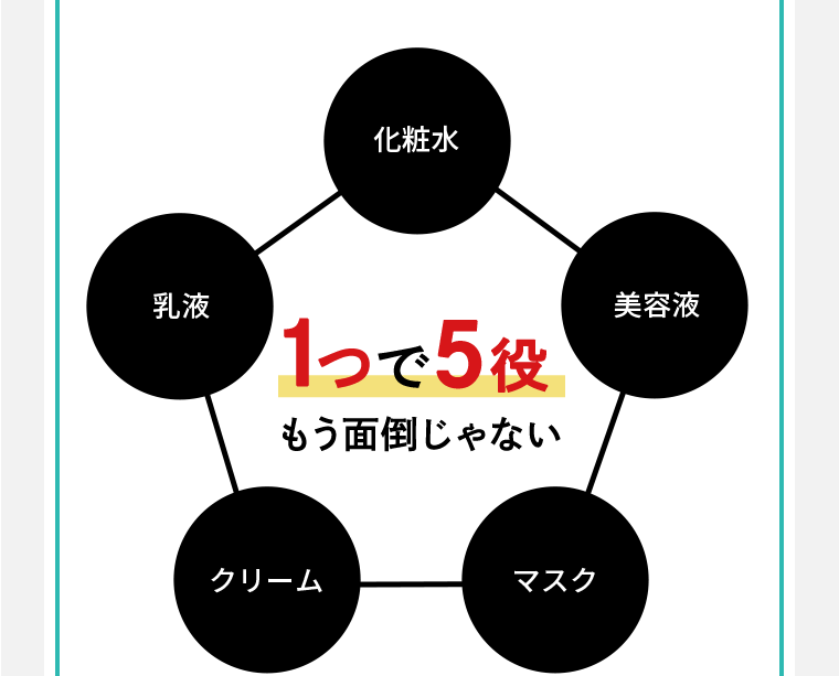 1つで5役 もう面倒じゃない シミ予防 乾燥小じわ目立たなく 肌あれ テカリ カサつき