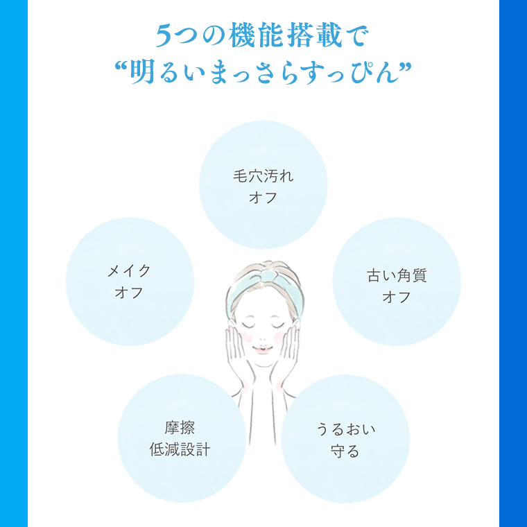 5つの機能搭載で明るいまっさらすっぴん