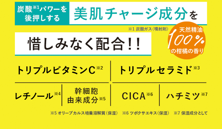 美肌チャージ成分を惜しみなく配合！！