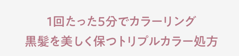 1回たった5分でカラーリング　黒髪を美しく保つトリプルカラー処方