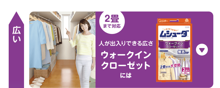 【2畳まで対応】人が出入りできる広さ　ウォークインクローゼットには
