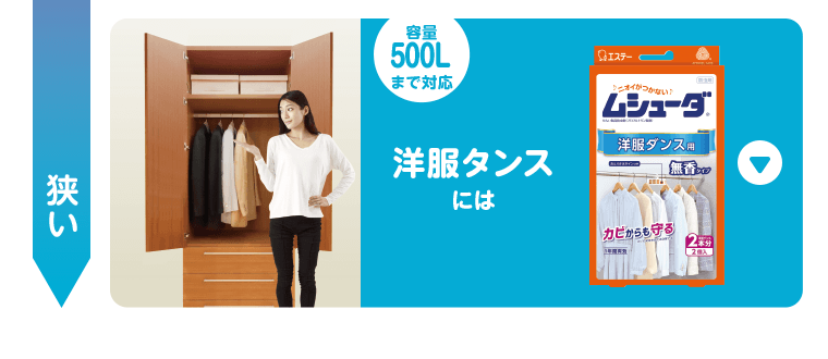【容量500Lまで対応】洋服タンスには